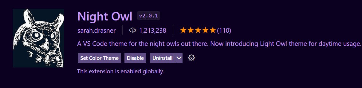 Night Owl theme 