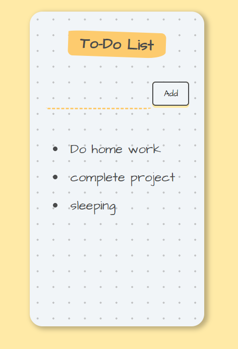 React.js Project To Do List