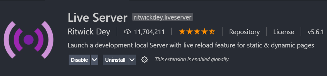 Live Server  VsCode extension
