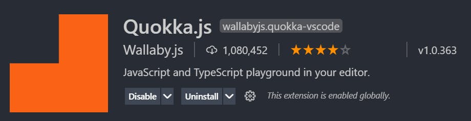 Quokka.js  Vs Code extension