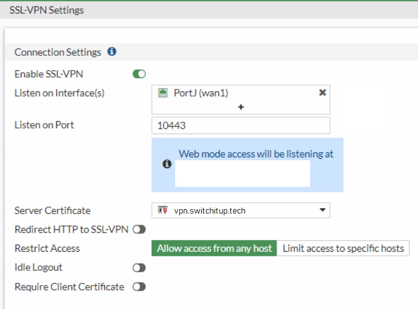 ssl vpn configuration in checkpoint firewall