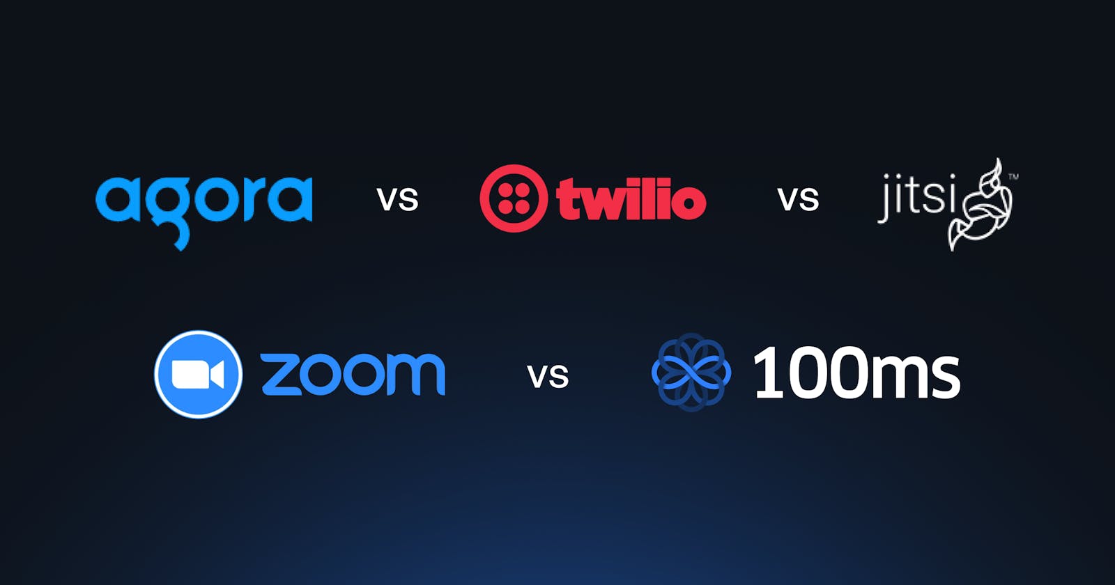Agora vs Twilio vs Jitsi vs Zoom vs 100ms: A Quick Comparison