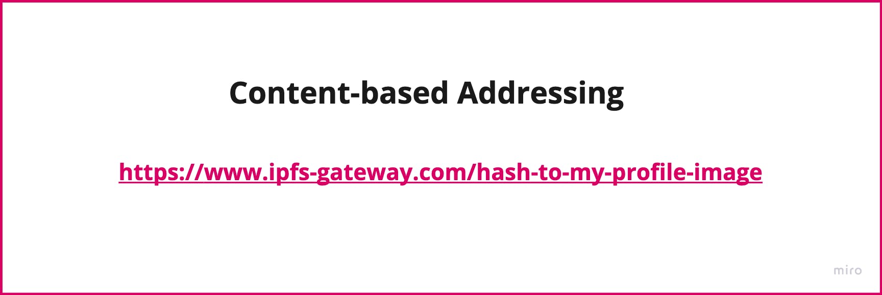 Example of accessing content with their IPFS hash on the web using Content-Based Addressing