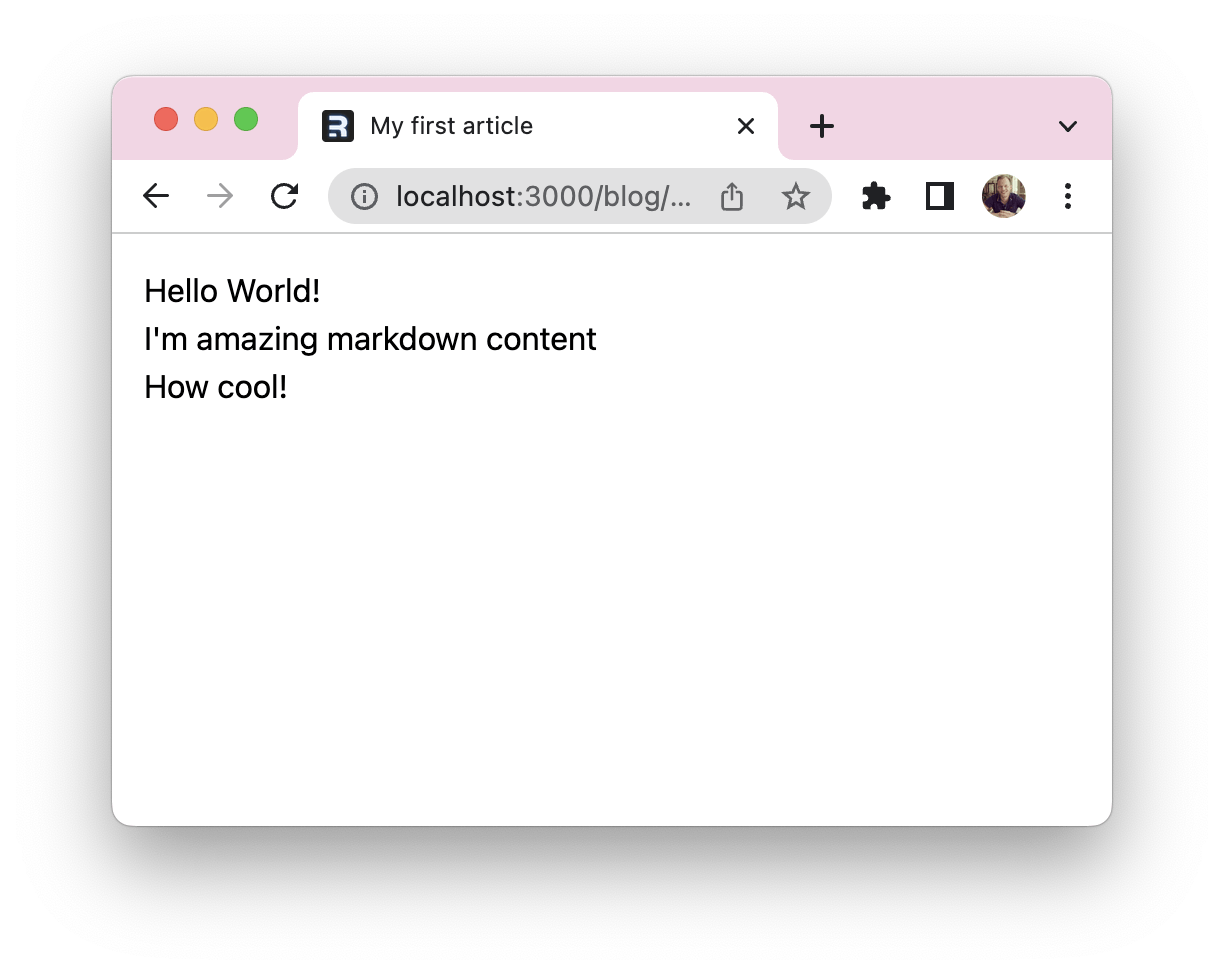 Markdown rendered in HTML