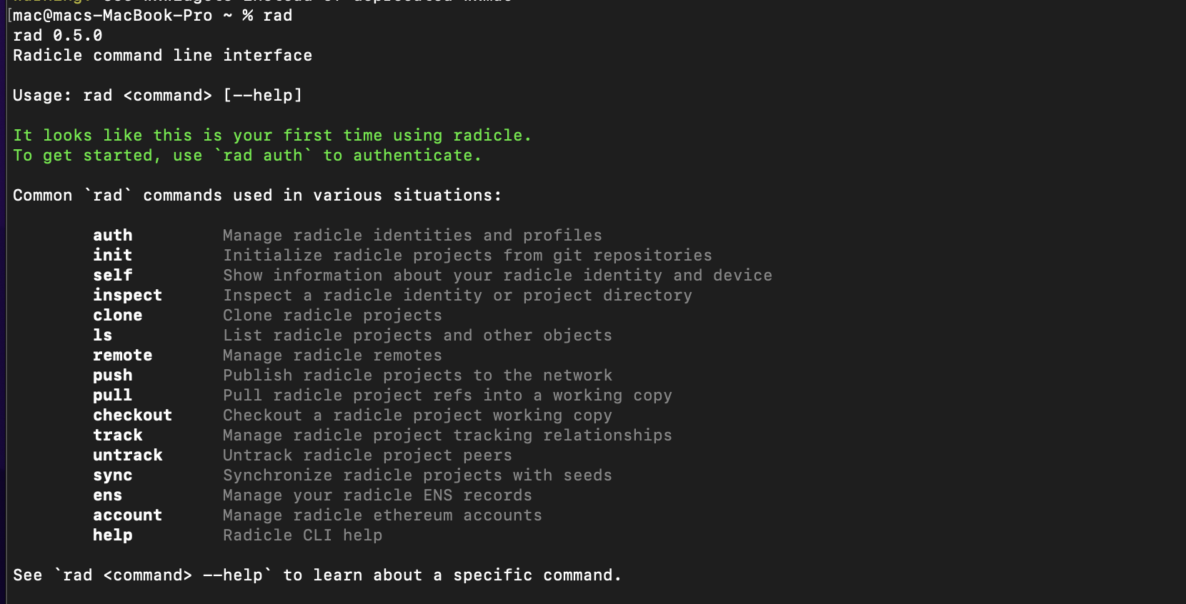 Installing Radicle CLI - How to Build and Push Projects to a Web3 / Decentralized Git Hosting Protocol: Radicle