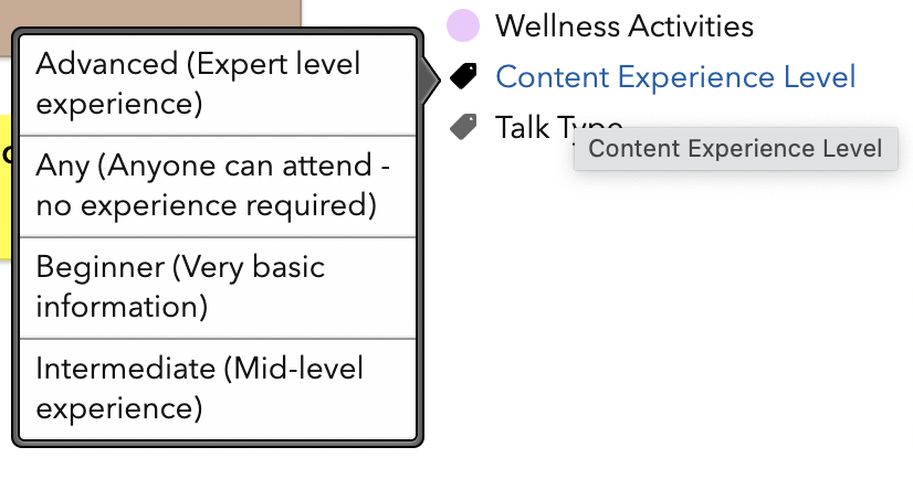 Image Showing Content experience level filter