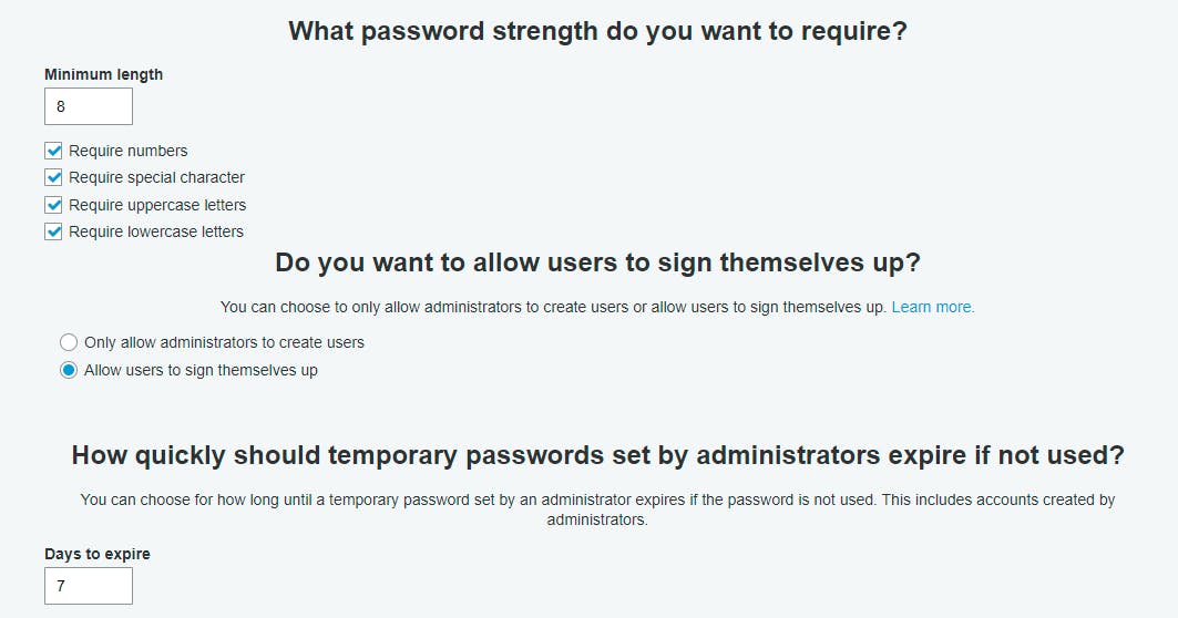Password policy