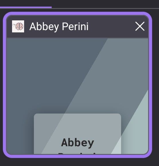 Abbey's website favicon in a tab in a mobile Firefox window
