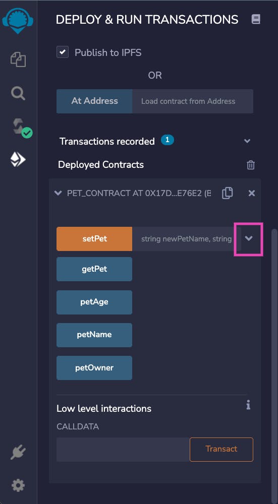 Interacting with smart contracts on Remix IDE