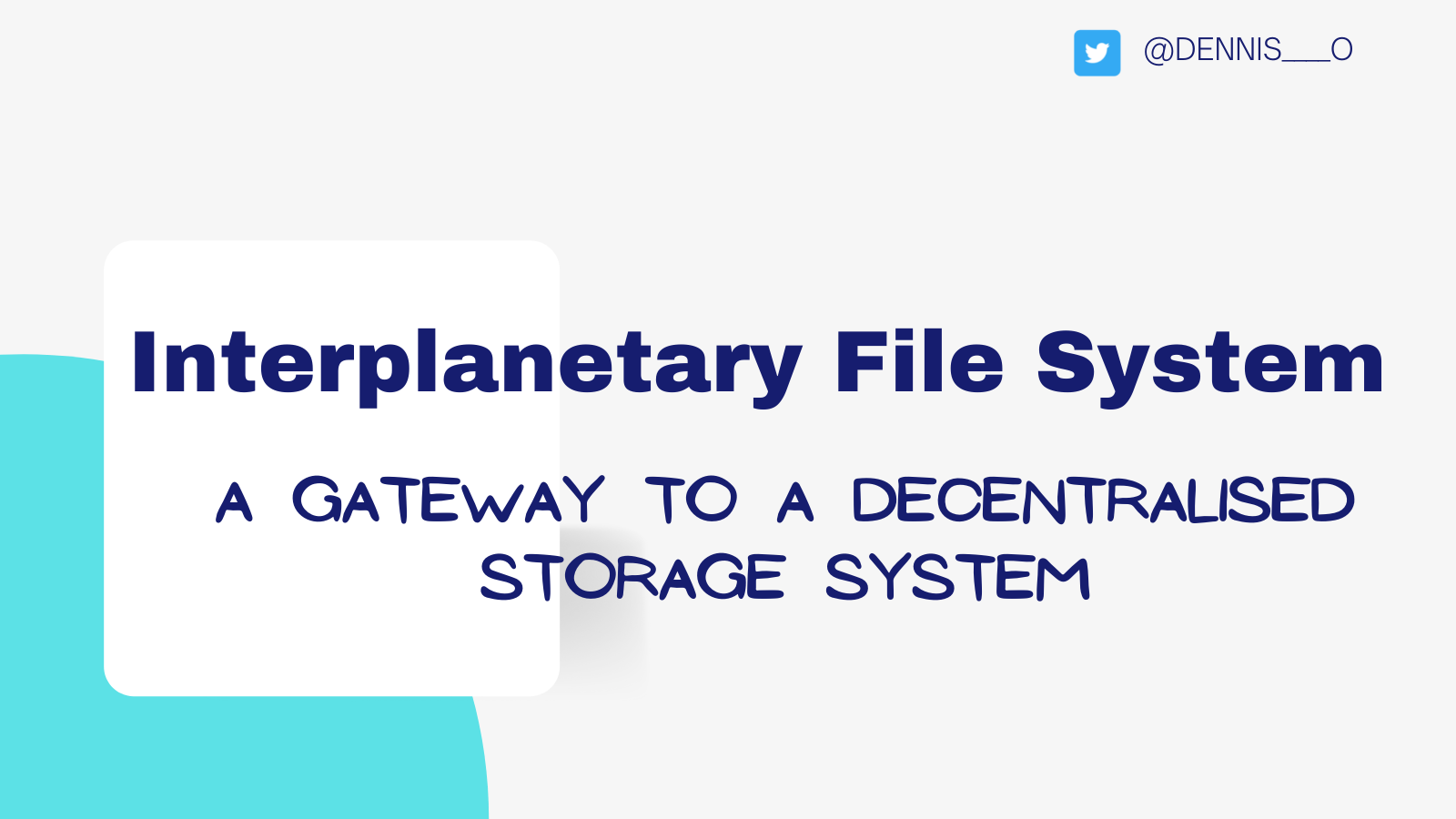 Interplanetary File System(IPFS)- 

A GATEWAY TO A DECENTRALISED STORAGE SYSTEM.