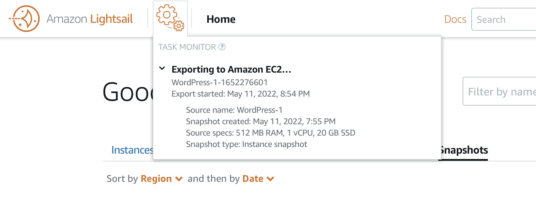 Export to Amazon EC2