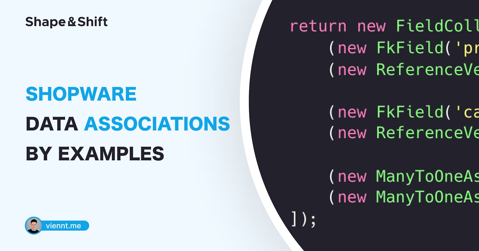 Shopware data associations by examples