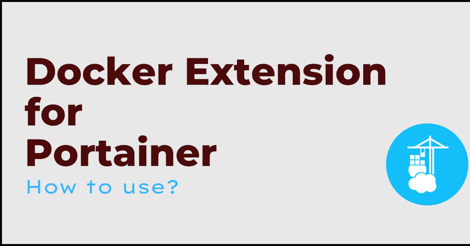 Docker extension for Portainer