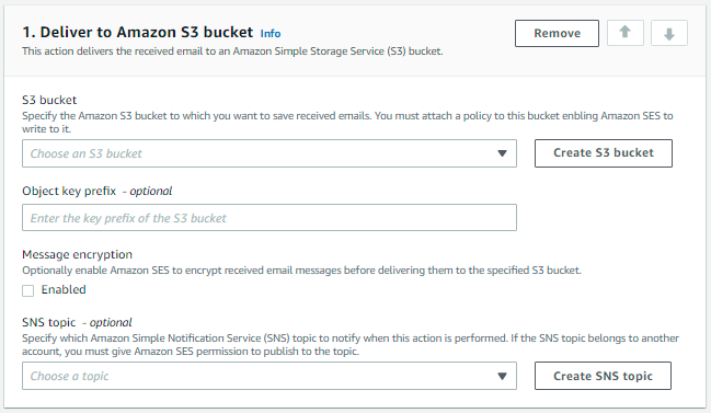 Upload the email to S3 bucket
