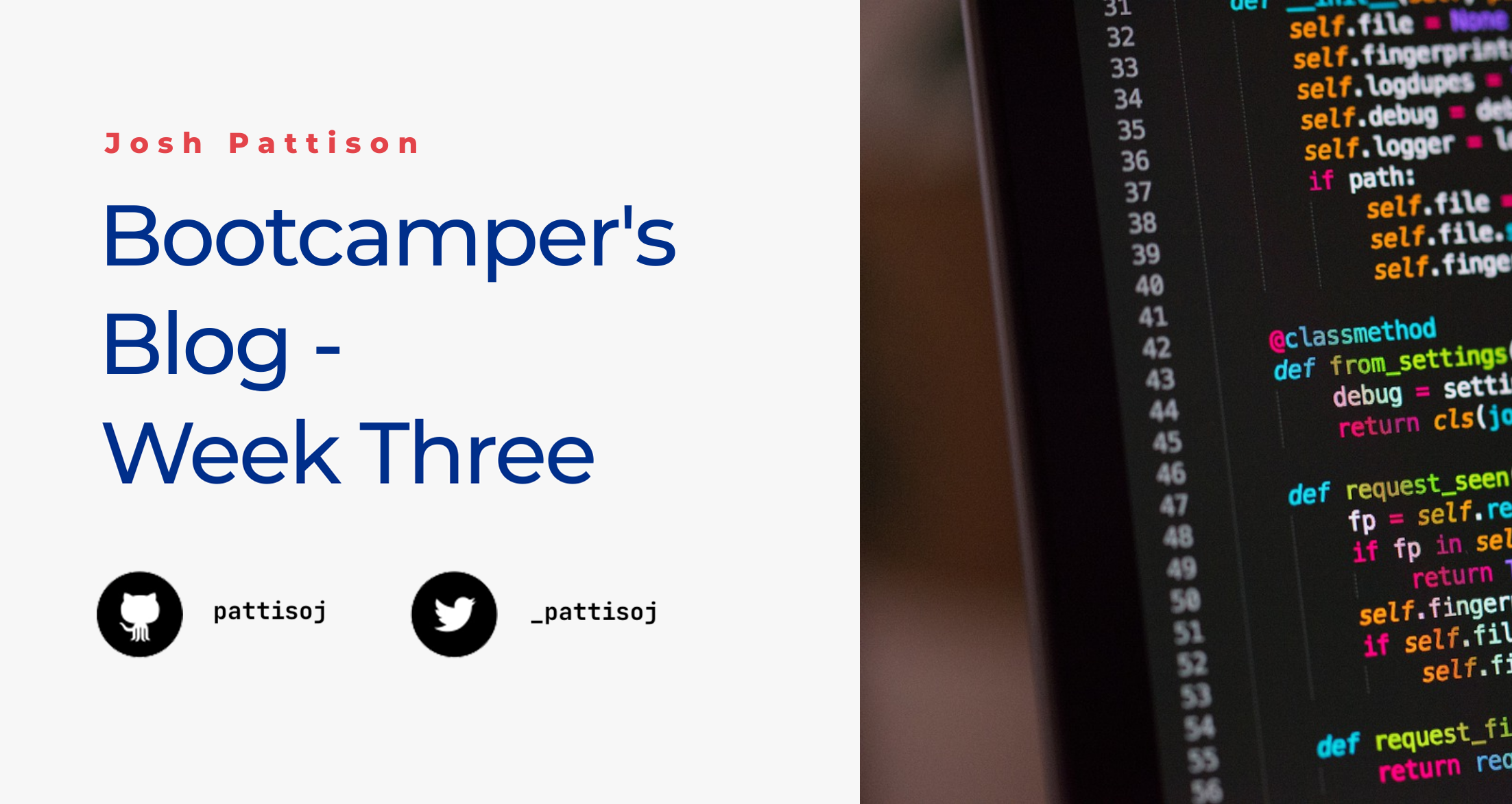 Bootcamper's Blog - Week 3