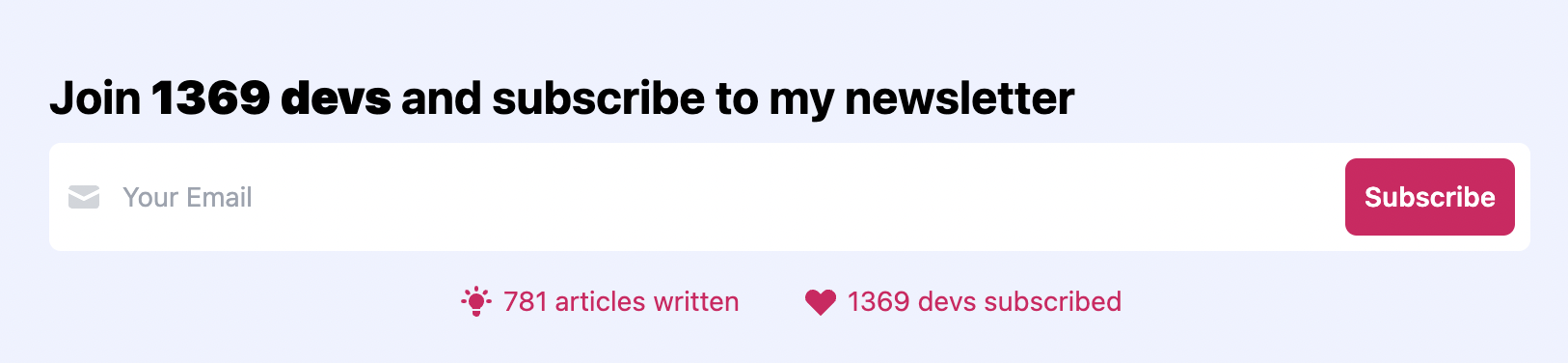 Subscribe form on daily-dev-tips.com