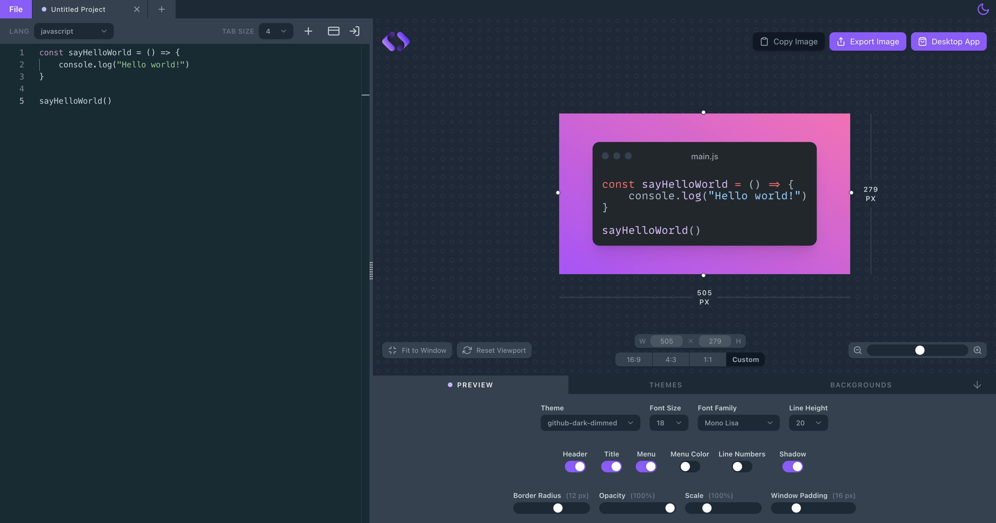 Showcode editor overview