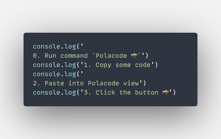 Polacode code screenshot output