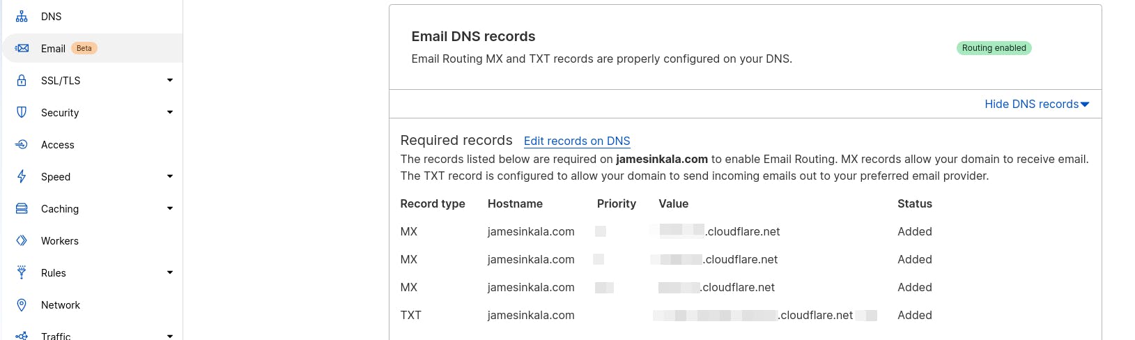 Setting up MX DNS records from instructions