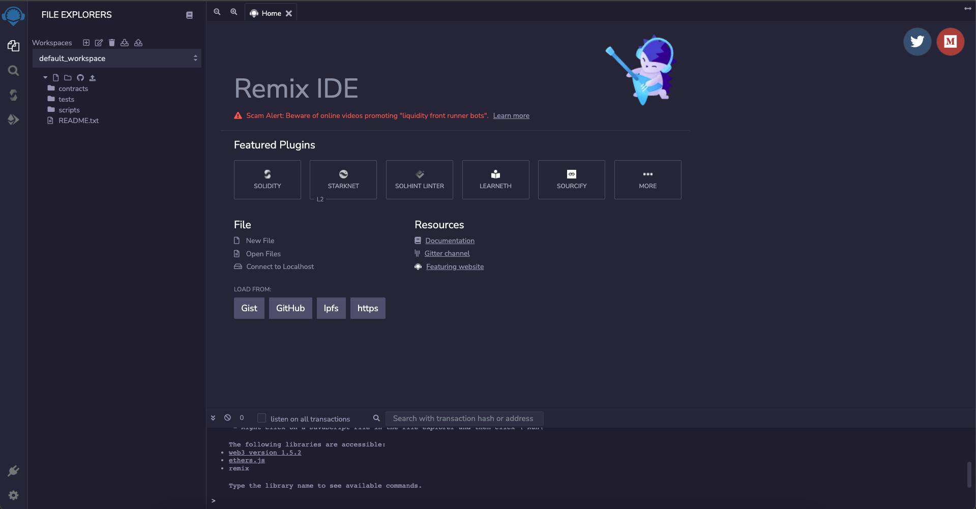 Remix IDE is used for the entire journey of contract development with Solidity language as well as a playground for learning and teaching Ethereum.