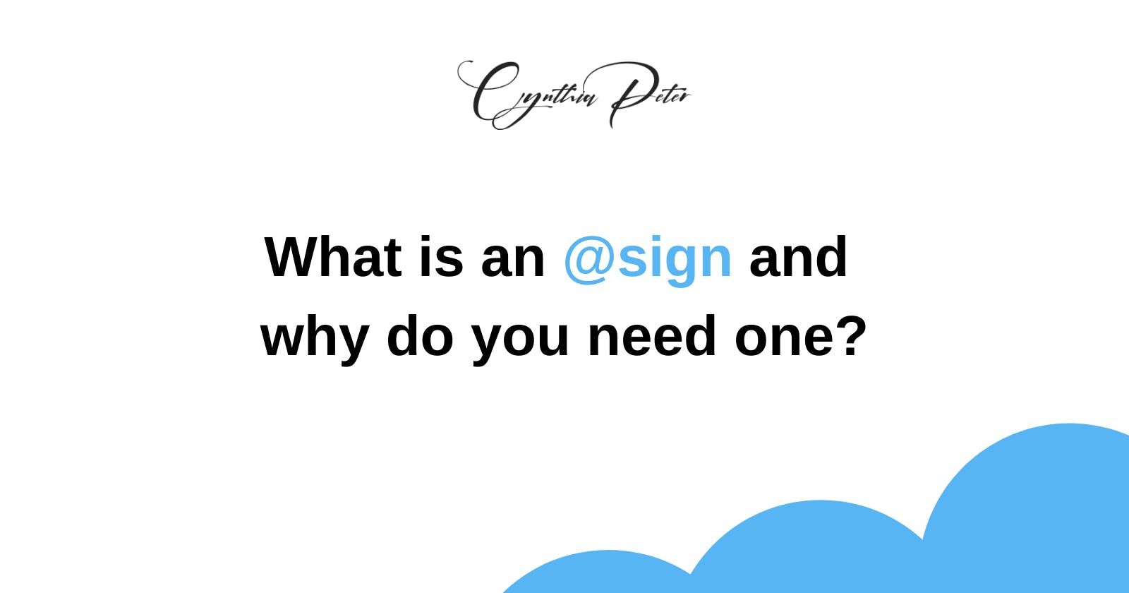 What is an atsign and why you need one?