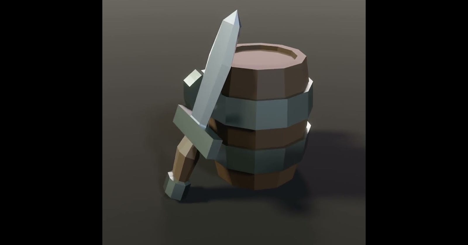 Blender 3D Progress #16 - Barrel, Sword & Shield