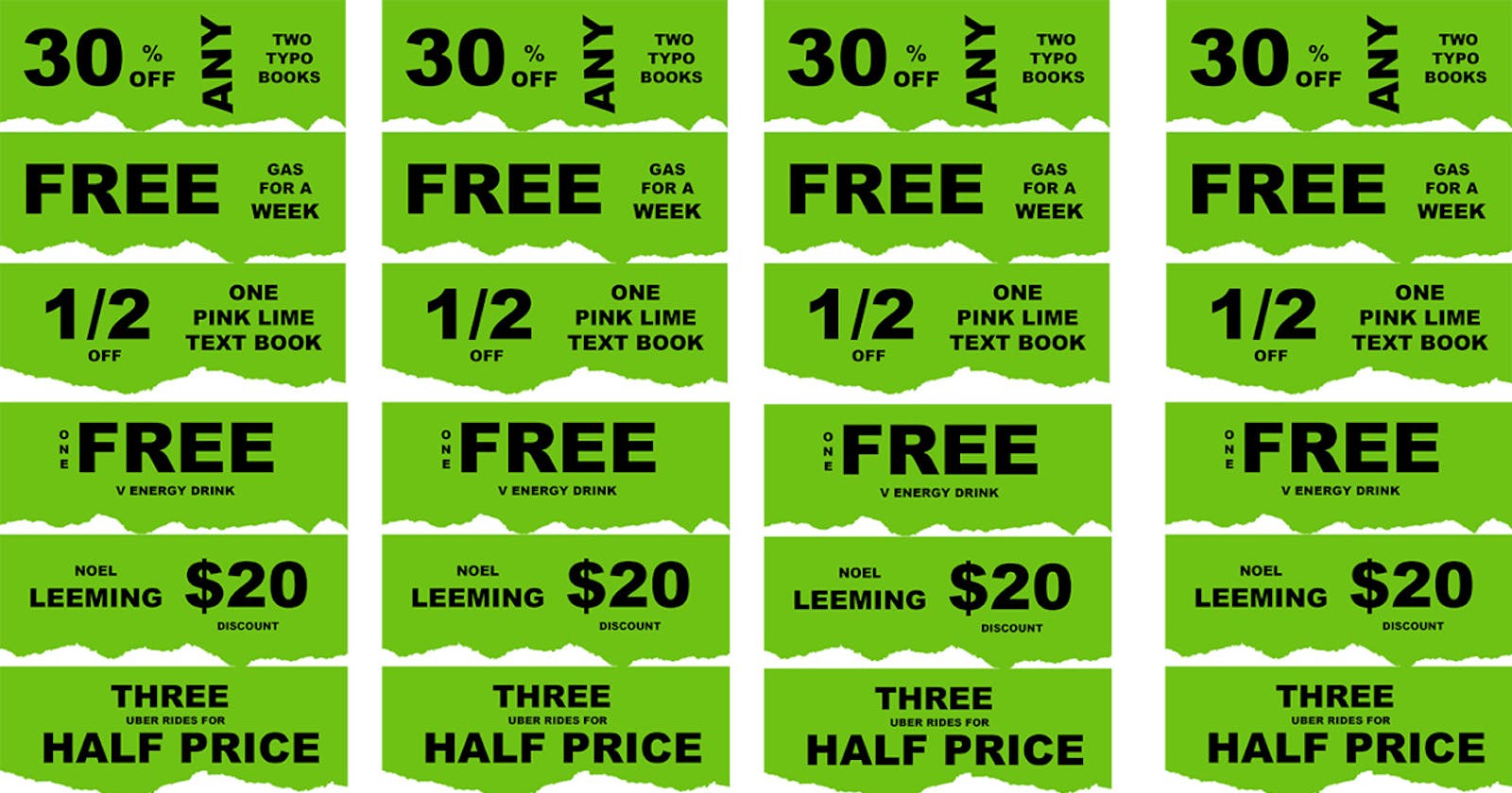 Some of the fake coupons