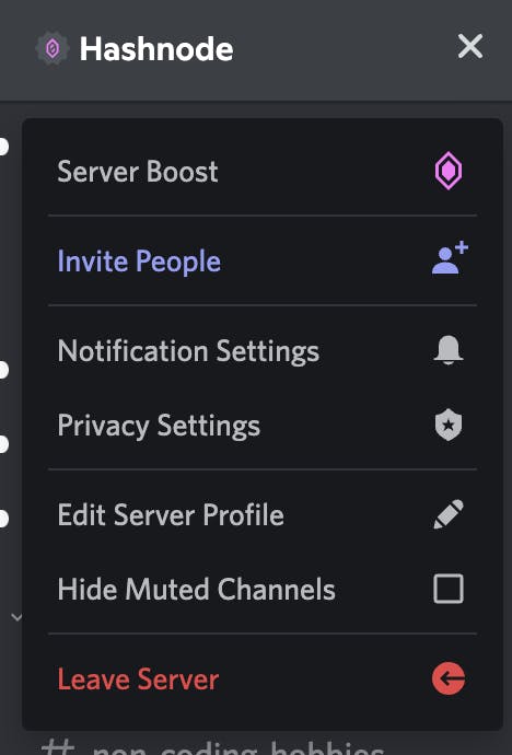 Click on the server header and go to Privacy Settings
