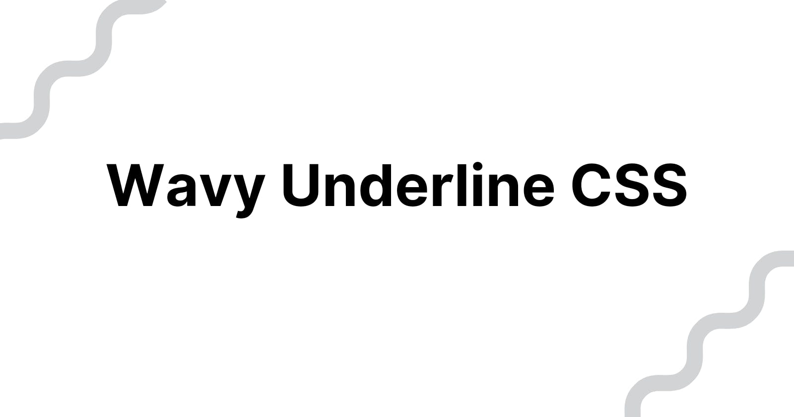 Create Wavy Underline in just 2 lines