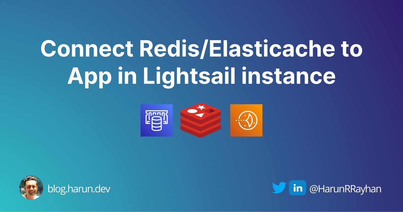 Connect Redis/Elasticache to application in Amazon Lightsail instance