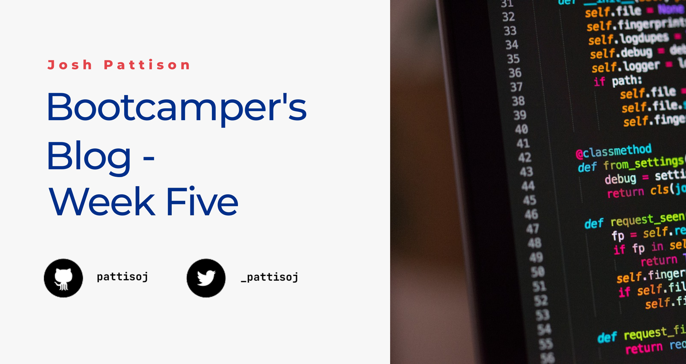 Bootcamper's Blog - Week 5