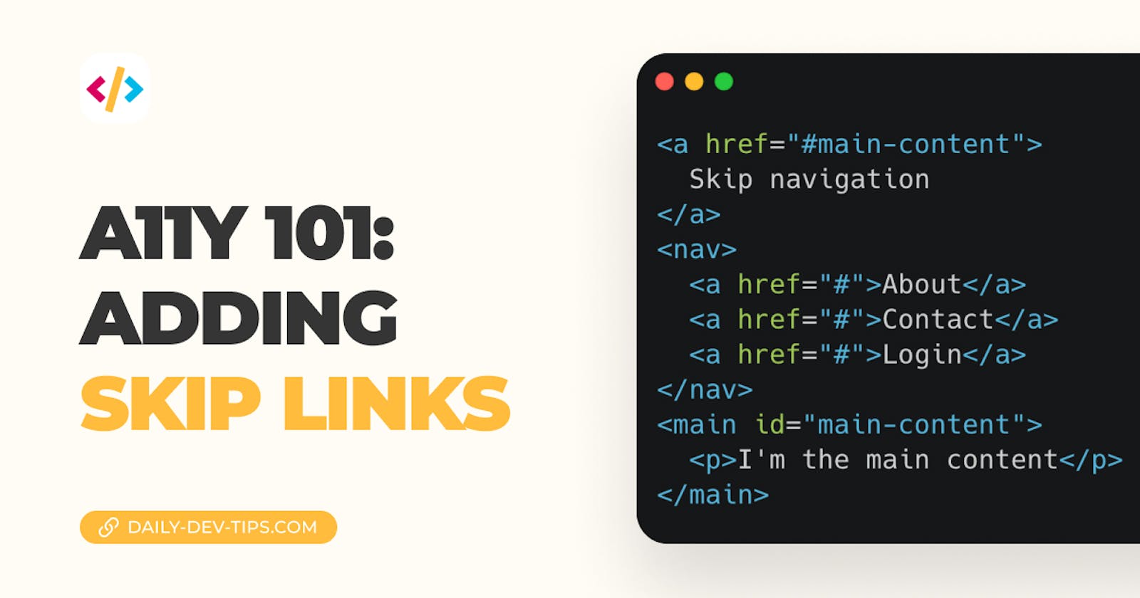 A11Y 101: Adding skip links