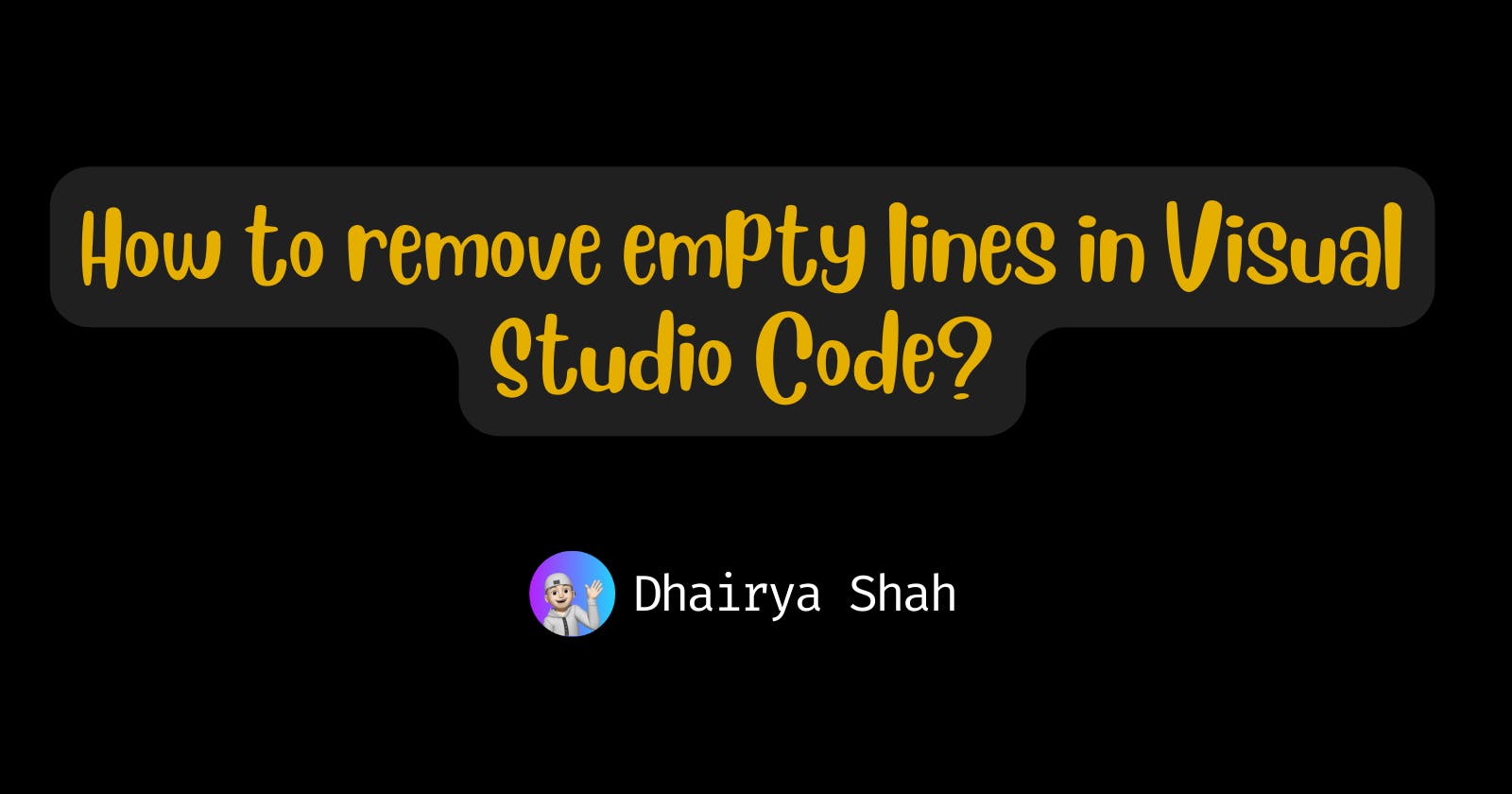 How to remove empty lines in Visual Studio Code?