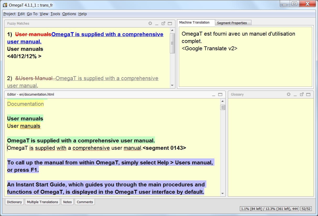 OmegaT Interface | Source: omegat.org