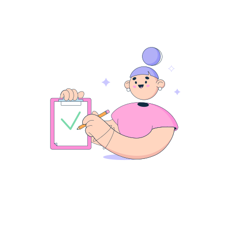 bubble-gum-woman-holds-a-tablet-and-draws-a-check-mark.png
