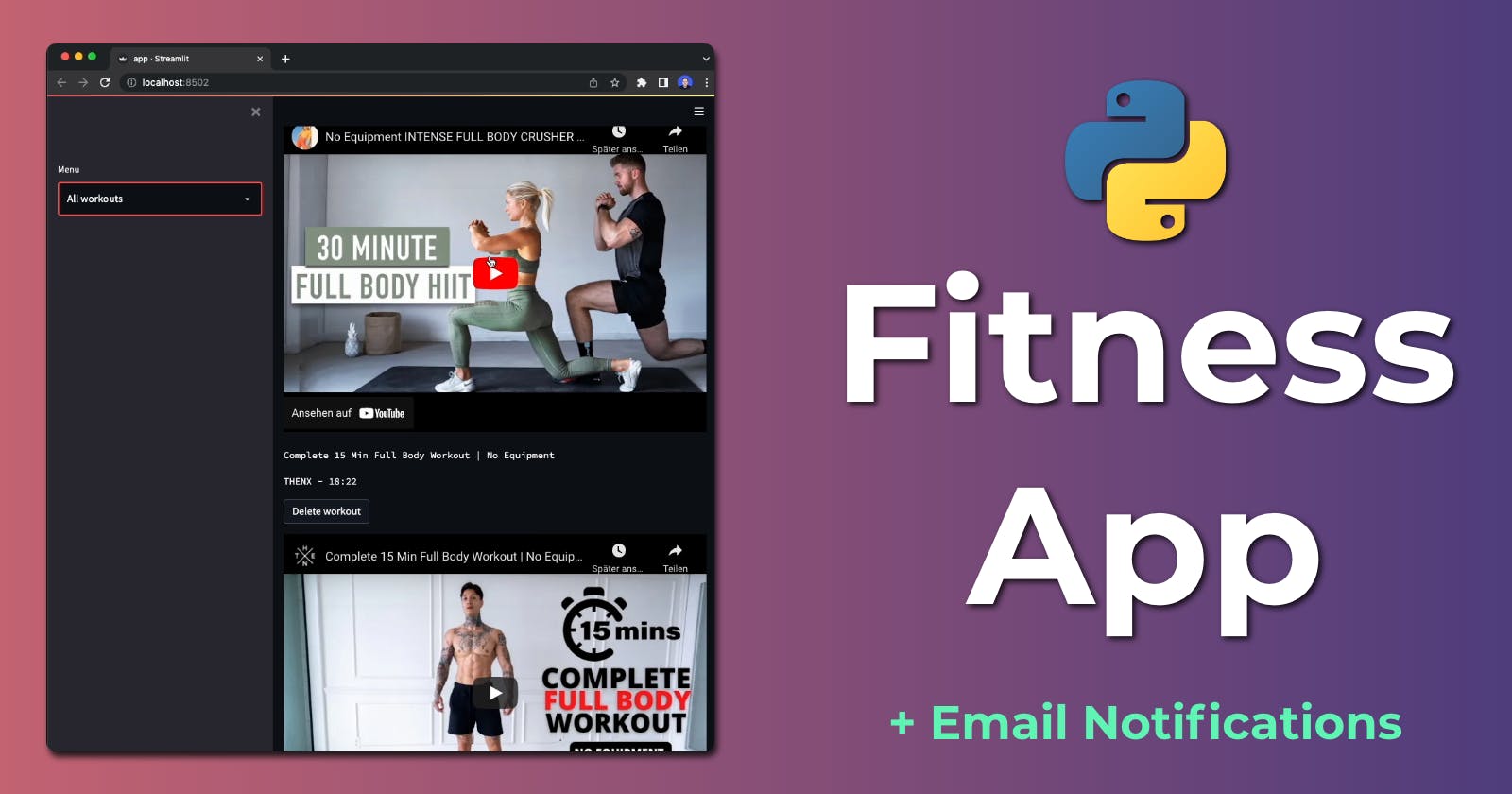 Build & Deploy a Fitness App that sends daily E-mails