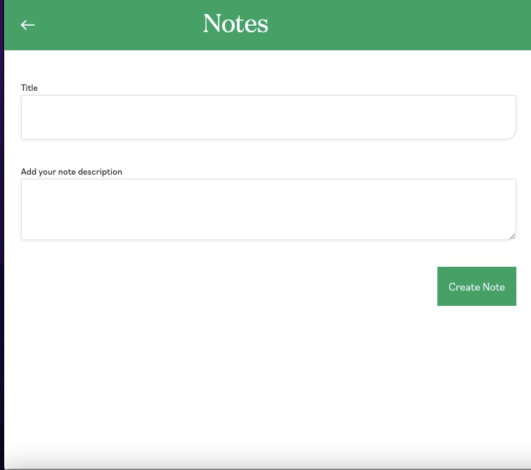 create-note.vue page