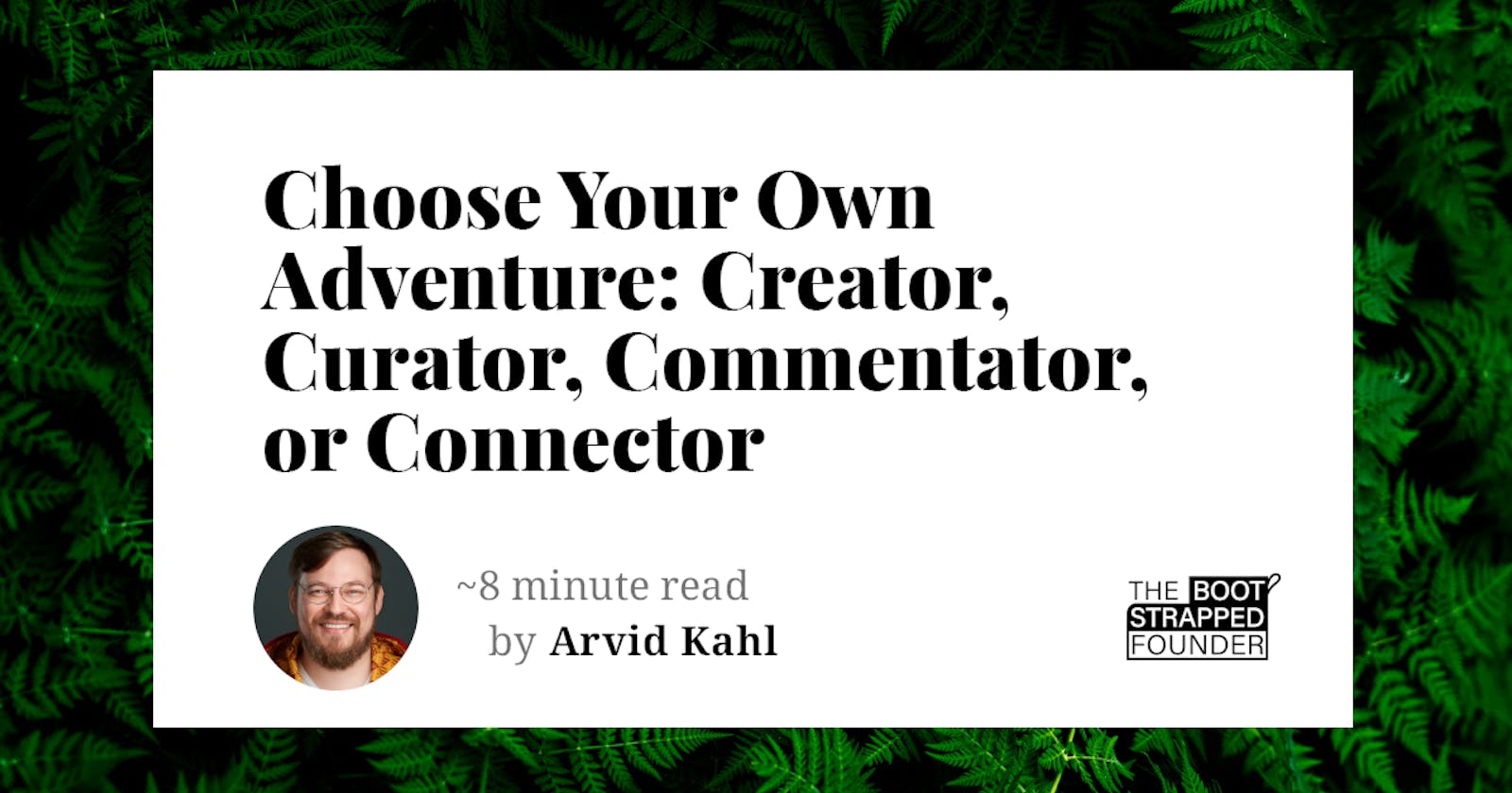 Choose Your Own Adventure: Creator, Curator, Commentator, or Connector