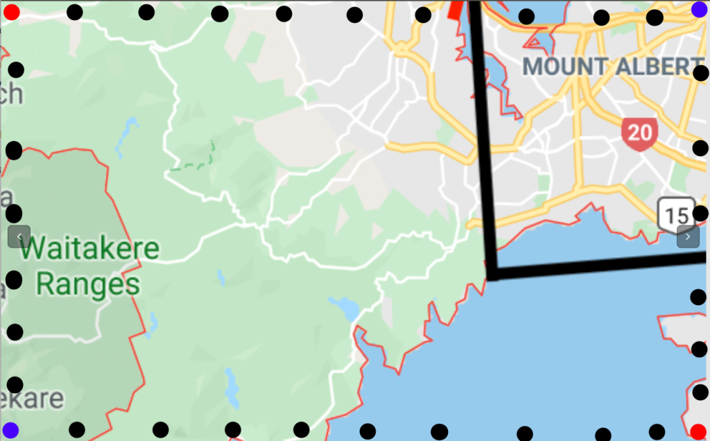 auckland zoomed in with bounding box perimeter
