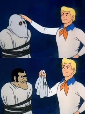 Scooby Doo mask reveal meme