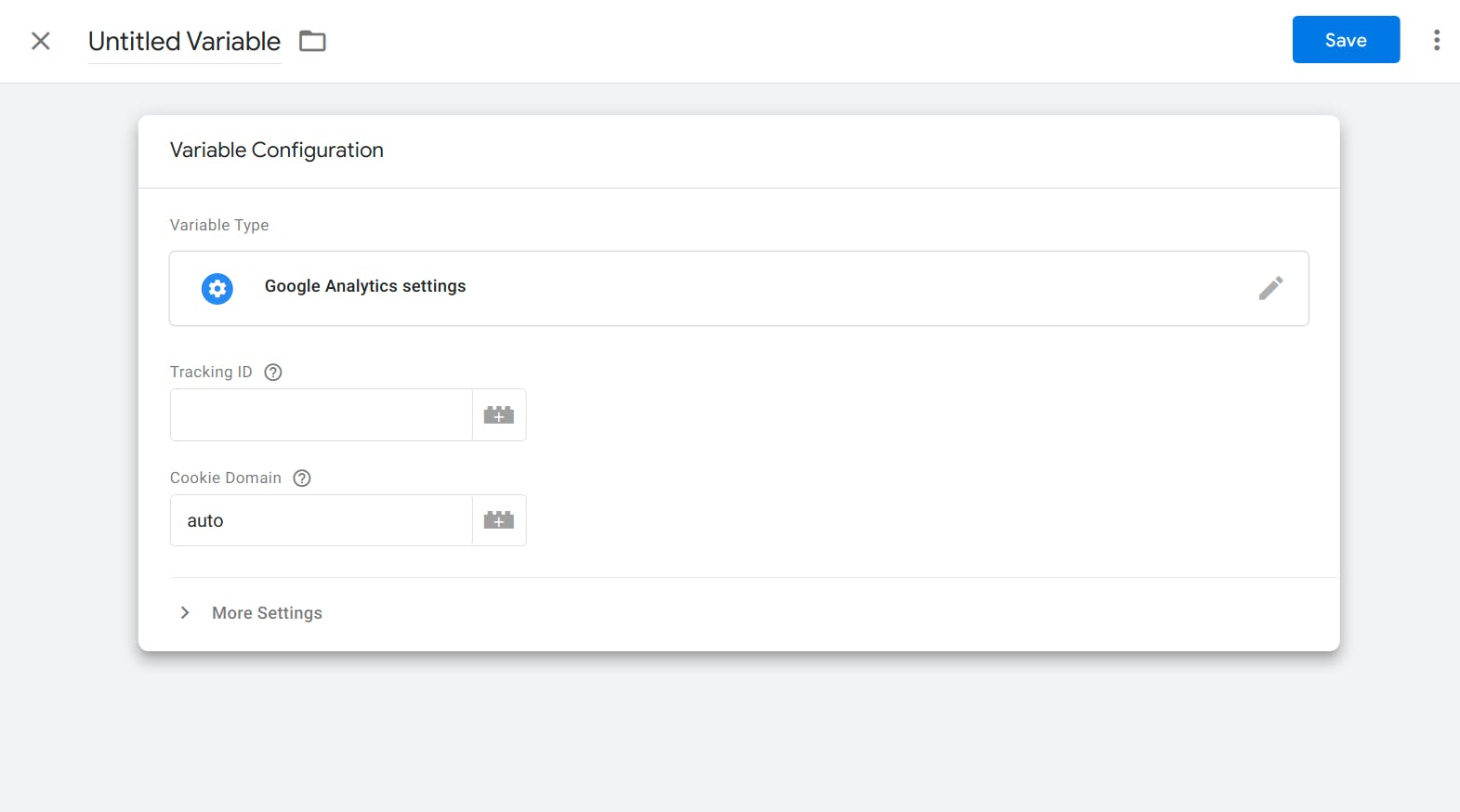 Google Tag Manager variable settings