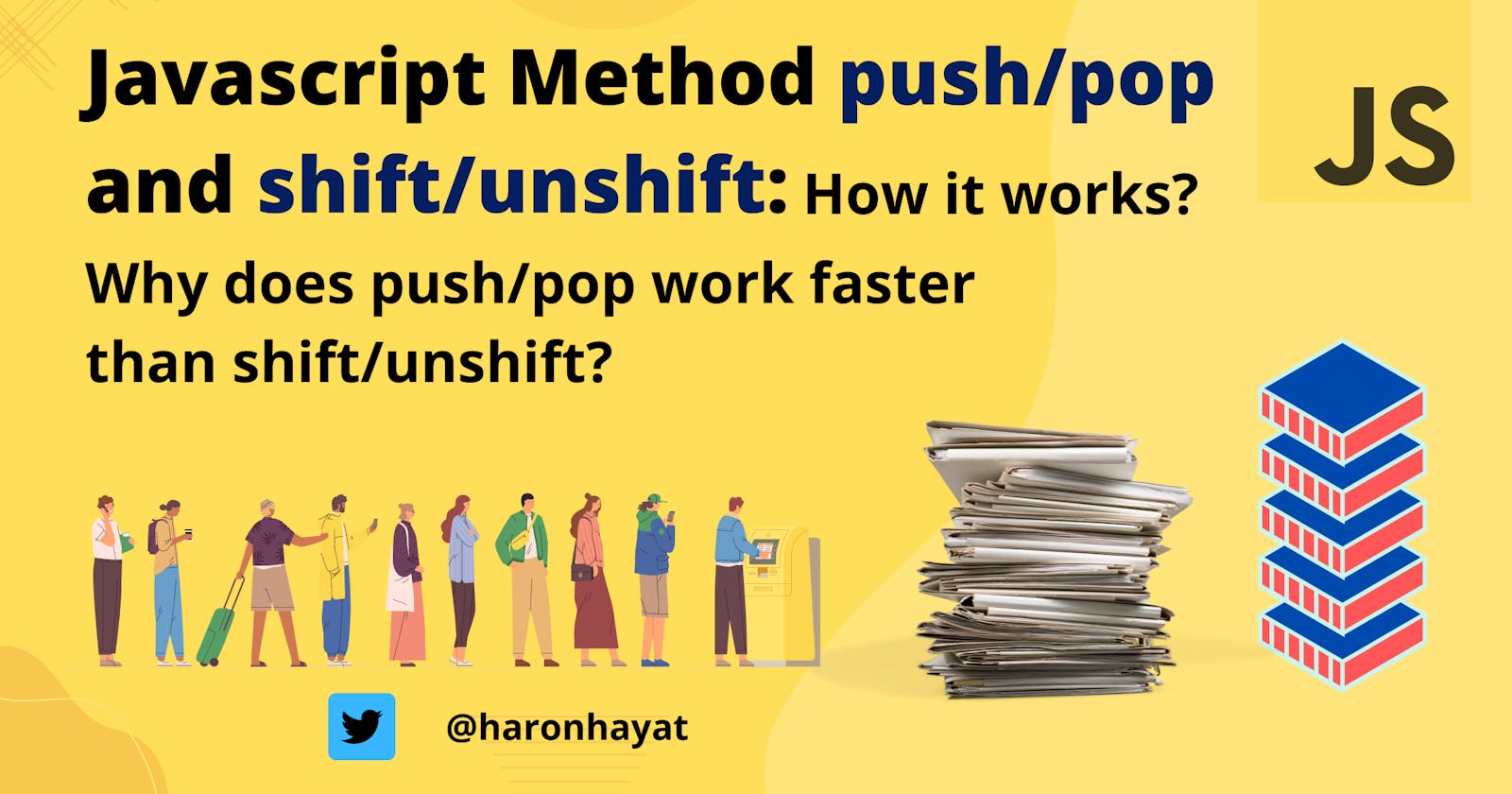 Javascript Data Structure Stack and Queue: How does push/pop work faster than shift/unshift?