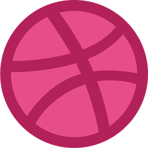 Dribbble logo - pink basketball vector
