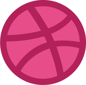 Dribbble logo - pink basketball vector