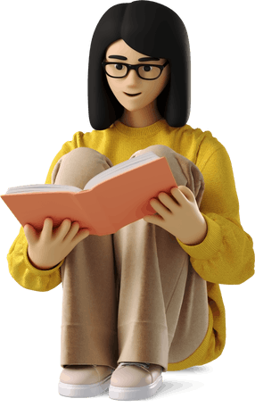 business-3d-young-woman-in-glasses-sitting-and-reading-book.png