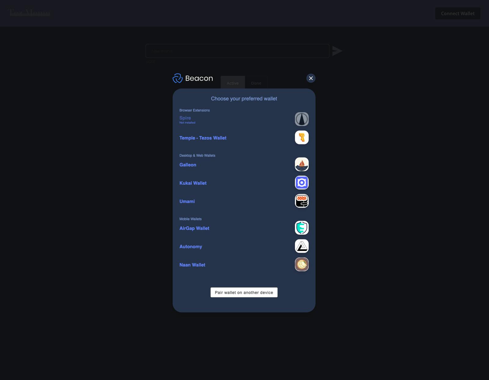 Image 1: Wallet selection modal