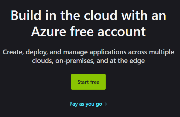 Create Azure free account