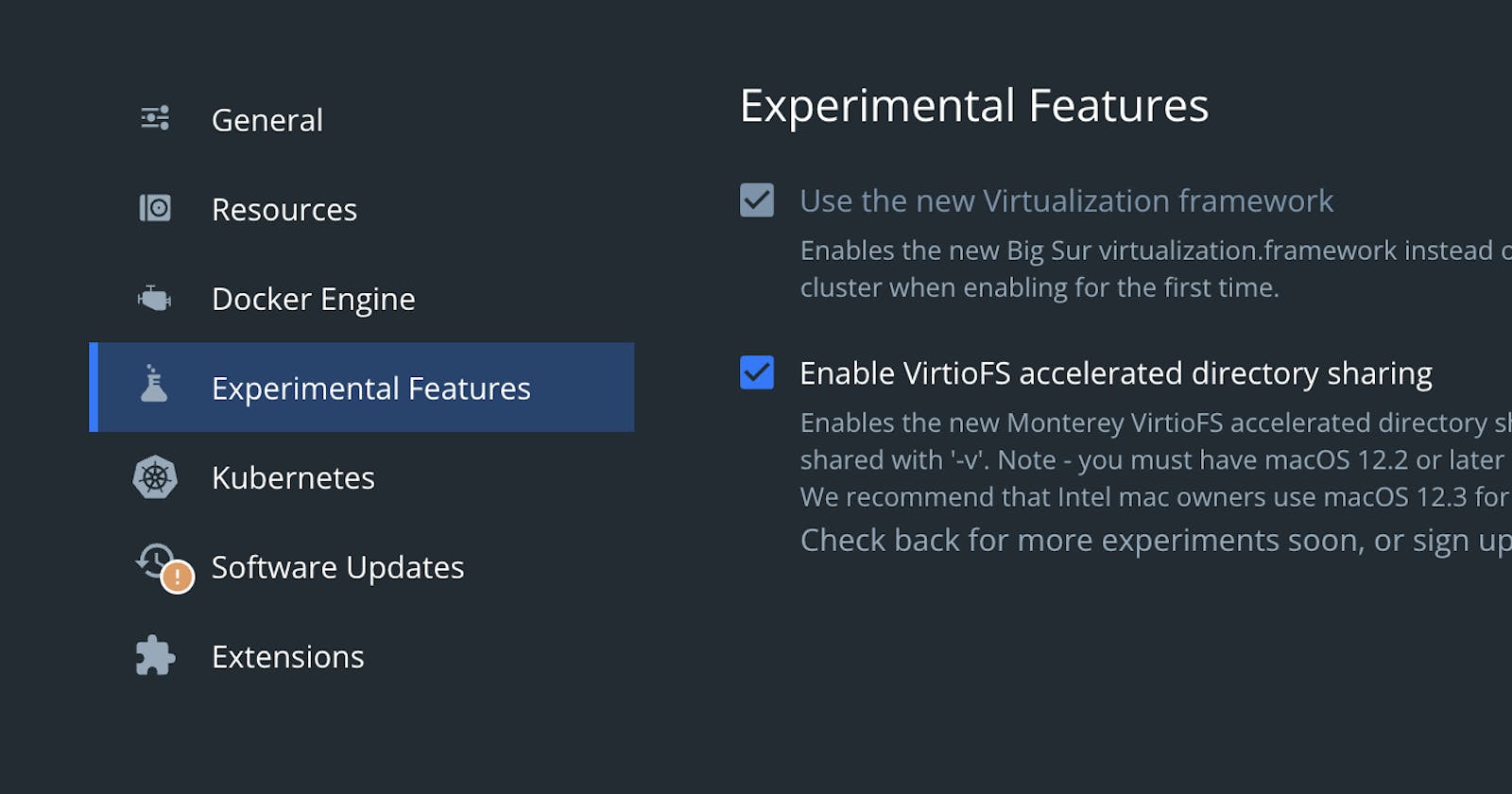 Speed-Up your Docker containers on macOS by enabling the new Virtualization Framework and VirtioFS