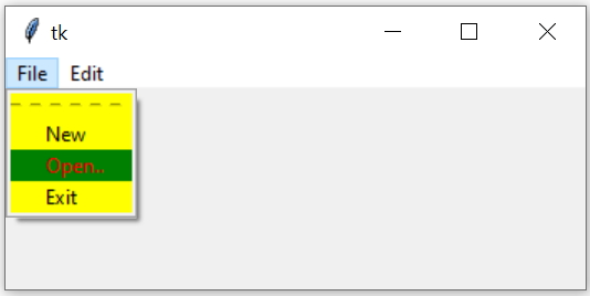 How I made a menu bar for Tkinter