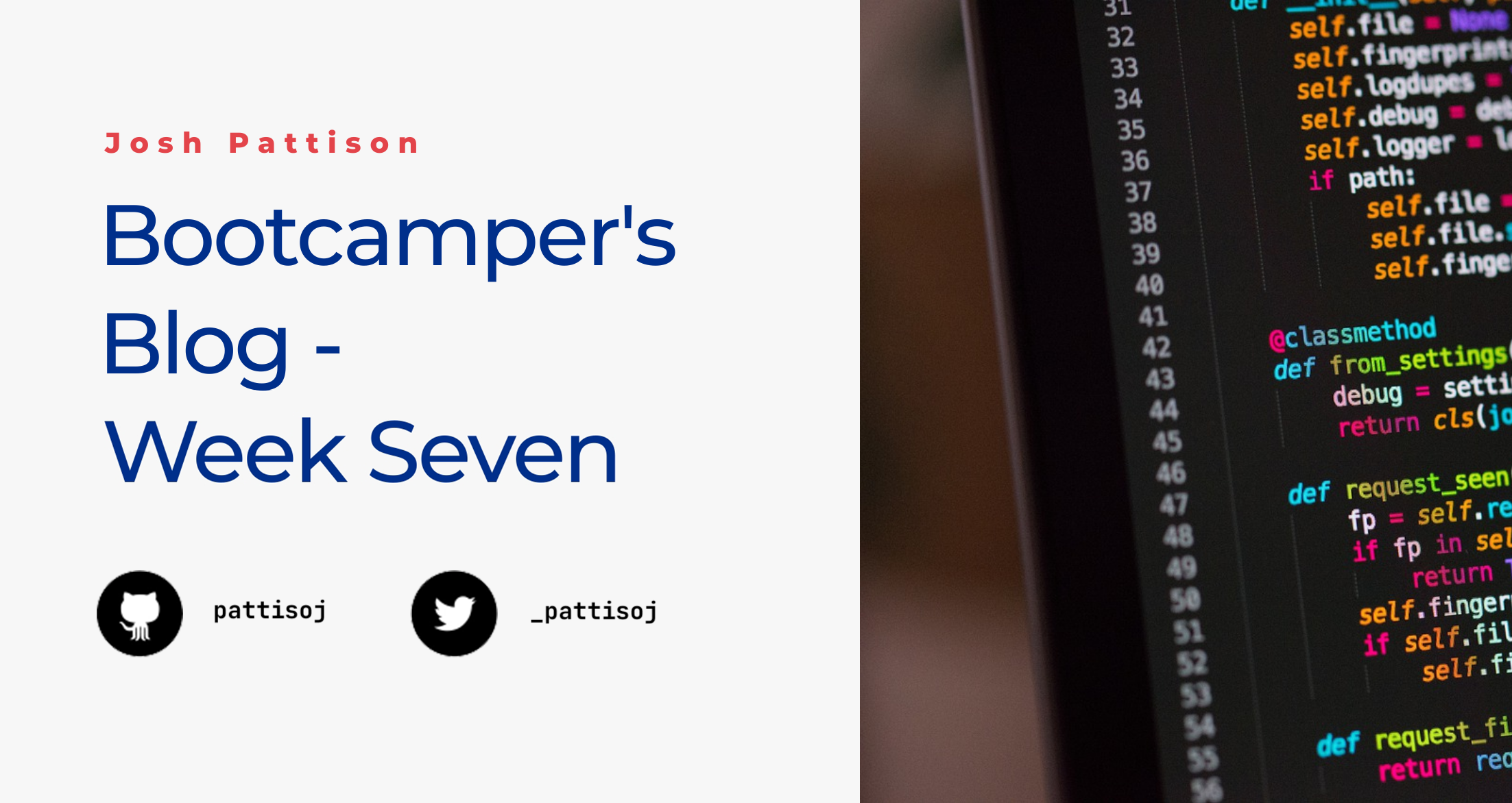 Bootcamper's Blog - Week 7